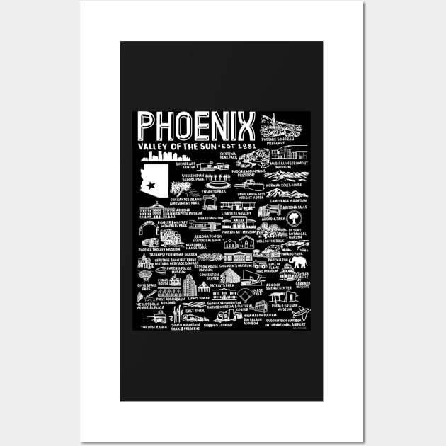 Phoenix Map Wall Art by fiberandgloss